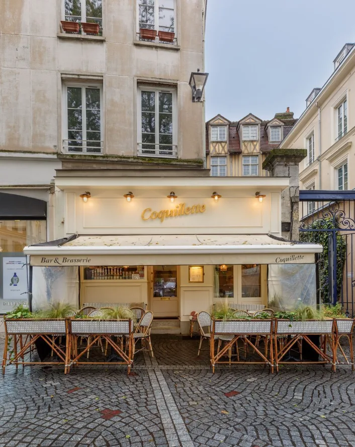 Façade du restaurant Coquillette, 8 Place du Vieux-Marché à Rouen